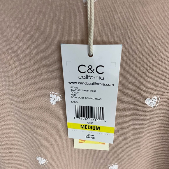 C & C Sleeveless Heart Top Size Medium - Picture 4 of 4